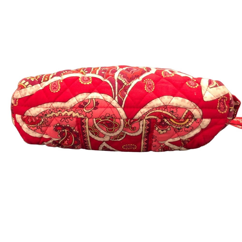 Vera Bradley Red Floral Patterned Lined Zippered Makeup Bag - Picture 9 of 10